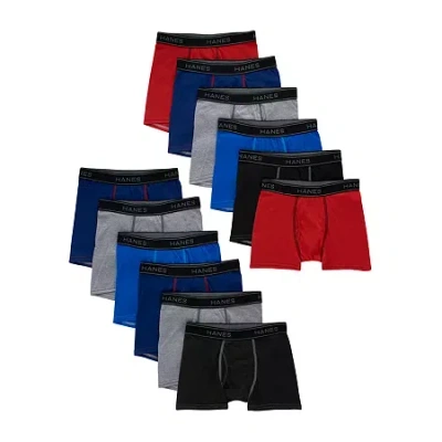 Hanes Kids' Big Boys 10+2 Boxer Briefs Bonus Pack In Multi