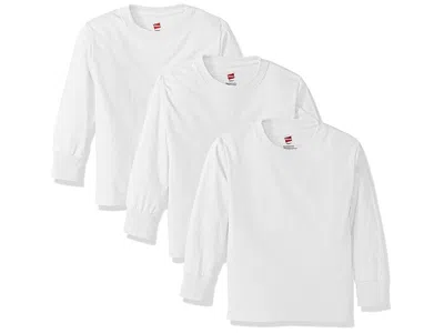 Hanes Kids' Big Boys Tagless Long Sleeve Tee (pack Of 3) Men's Clothing White: Small