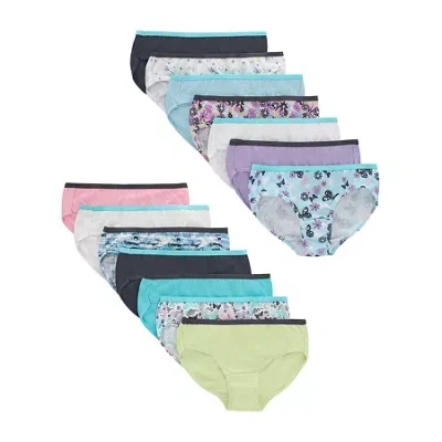 Hanes Bonus Pack Little & Big Kid Girls 14 Pack Hipster Panty Guh14b In Multi