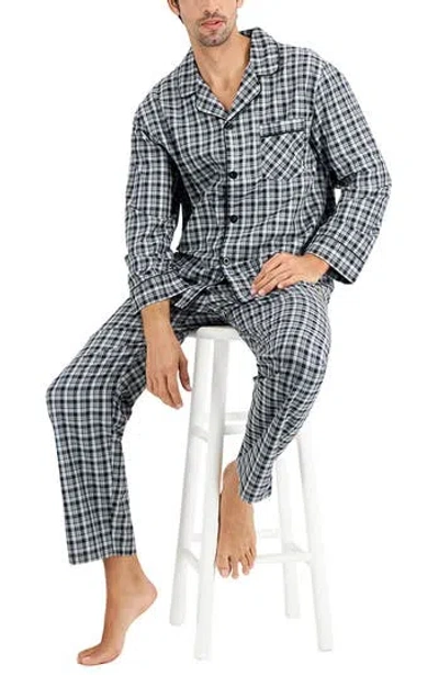 Hanes Classic Woven Pajamas In Grey/ Black