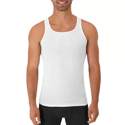 Hanes Comfortsoft Mens Sleeveless 4 Pack Tank In White