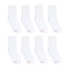Hanes Cool Comfort Cushion Womens 8 Pair Crew Socks In White