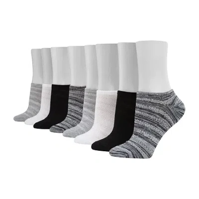 Hanes Cool Comfort Super No Show Womens Breathable Multi-pack 8 Pair Liner Socks In Gray