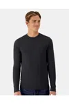 Hanes Cool Dri Cotton Touch Long Sleeve T-shirt In Black
