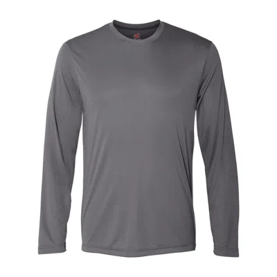 Hanes Cool Dri Long Sleeve Performance T-shirt In Silver