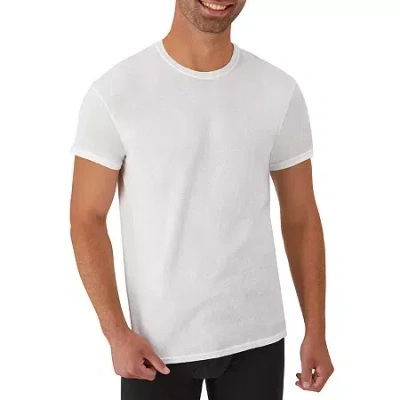Hanes Cotton Fresh Iq Bonus Pack Mens 5 Pack Short Sleeve Crew Neck T-shirt In White