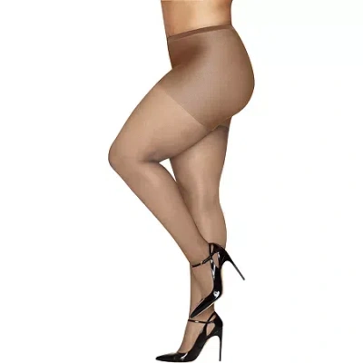 Hanes Curves Pantyhose Plus Hsp001 In Brown