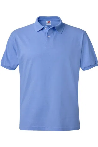 Hanes Ecosmart Jersey Polo In Blue