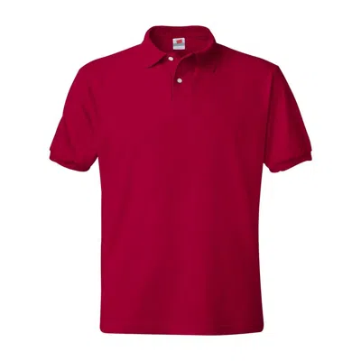 Hanes Ecosmart Jersey Polo In Pink