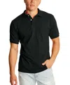 Hanes Ecosmart Jersey Polo In Black
