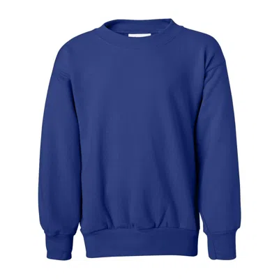 Hanes Kids'  Ecosmart Youth Crewneck Sweatshirt In Blue