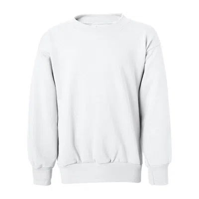 Hanes Kids'  Ecosmart Youth Crewneck Sweatshirt In White