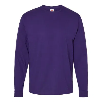 Hanes Essential-t Long Sleeve T-shirt In Purple