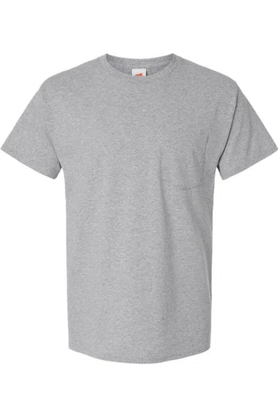 Hanes Essential-t Pocket T-shirt In Gray