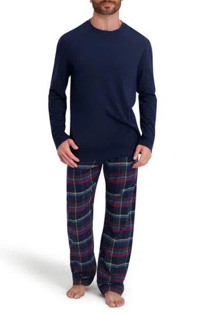 Hanes Flannel Sleep Set In Indigo