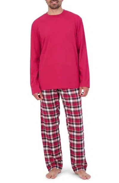 Hanes Flannel Sleep Set In Red Plaid