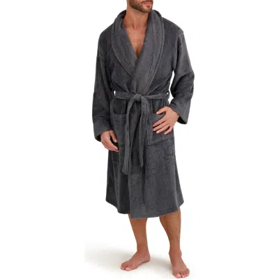 Hanes Fleece Robe In Charcoal