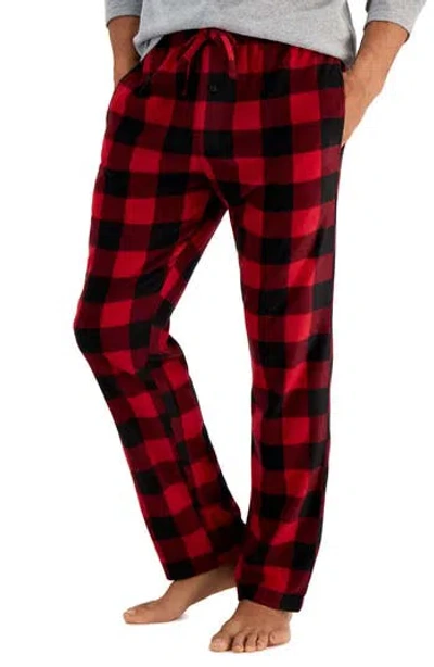 Hanes Fleece Sleep Pants In Red Buffalo