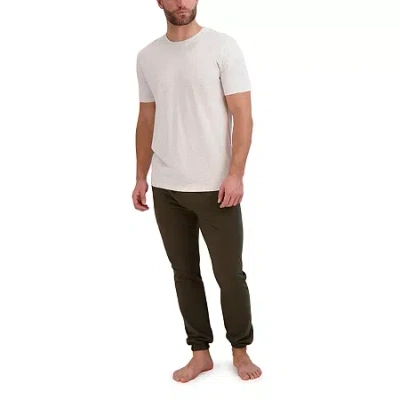 Hanes French Terry Mens Crew Neck Short Sleeve 2-pc. Big Pajama Set In Green