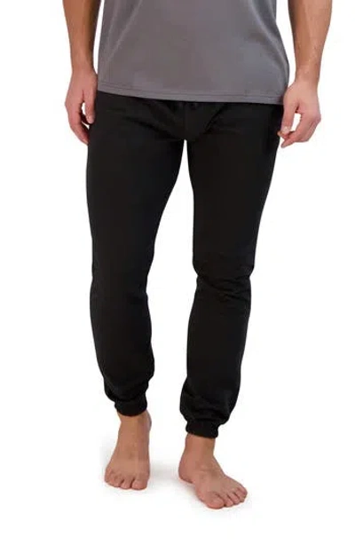 Hanes French Terry Sleep Pants In Black/ Grey