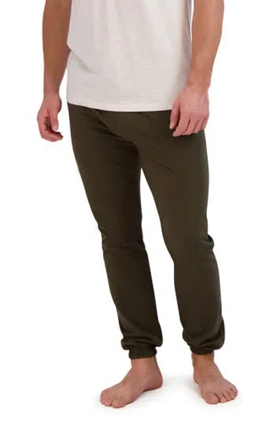 Hanes French Terry Sleep Pants In Oatmeal/ Forrest