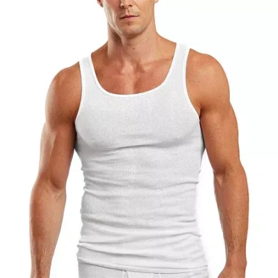 Hanes Fresh Iq Mens Scoop Neck Sleeveless 5 Pack Big And Tall Tank In White