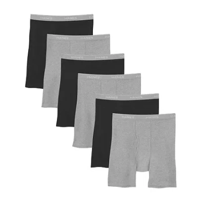 Hanes Freshiq Comfortflex Mens 6 Pack Boxer Briefs J349b6 In Gray