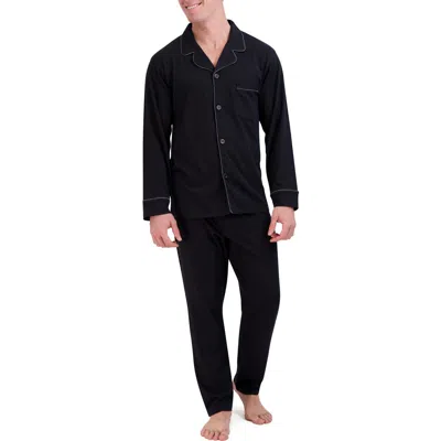 Hanes Knit Pajama Set In Black