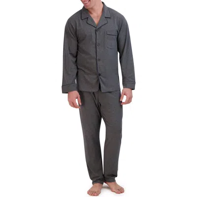 Hanes Knit Pajama Set In Charcoal