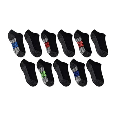 Hanes Little & Big Kid Boys 10+1 Bonus Pairs No Show Socks In Black
