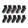 Hanes Little & Big Kid Boys Multi-pack 10 Pair Quarter Ankle Socks In Black