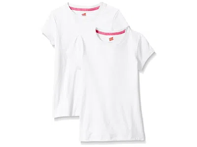 Hanes Kids' Little Girls' Jersey Cotton Tee (pack Of 2) Women's Clothing White: Md