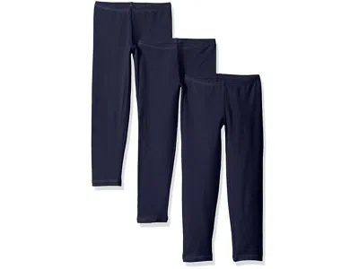 Hanes Kids' Little Girls' Leggings (pack Of 3) Clothing Navy: Small One Size In Blue