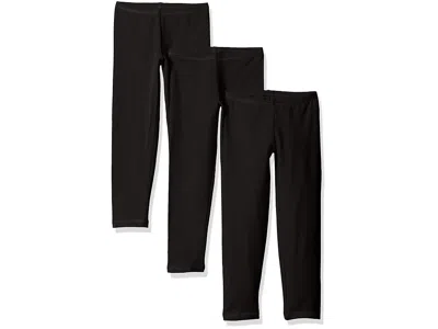 Hanes Kids' Little Girls' Leggings (pack Of 3) Women's Clothing Ebony: Medium One Size In Black