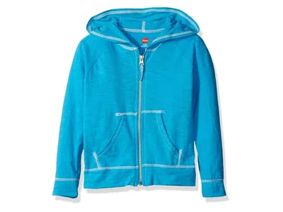 Hanes Kids' Little Girls' Slub Jersey Full Zip Jacket Women's Sweatshirt Process Blue: Medium