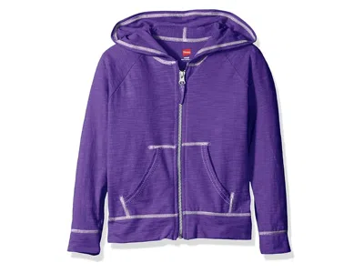 Hanes Kids' Little Girls' Slub Jersey Full Zip Jacket Women's Sweatshirt Purple Crush: Medium