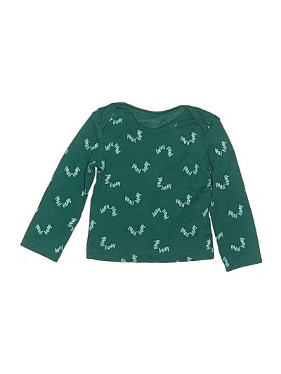 Pre-owned Hanes Babies' Long Sleeve Henley In Teal