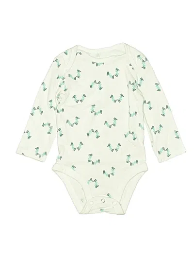 Pre-owned Hanes Babies' Long Sleeve Onesie In Green