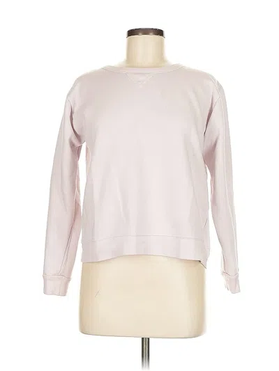 Pre-owned Hanes Long Sleeve Top Pink Crew Neck Tops