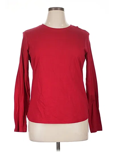 Pre-owned Hanes Long Sleeve Top Red Boatneck Tops