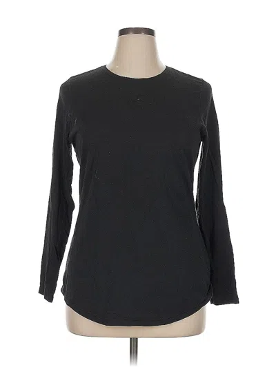 Pre-owned Hanes Long Sleeve T-shirt In Black