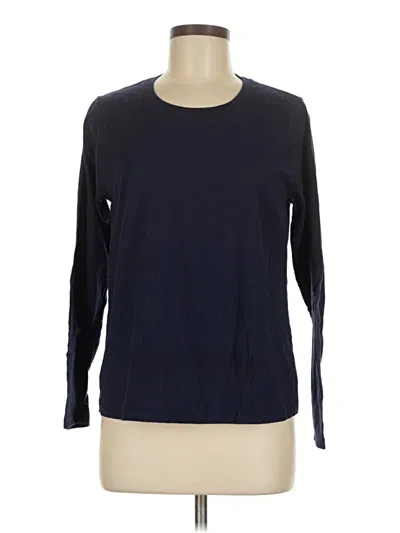 Pre-owned Hanes Long Sleeve T-shirt In Blue