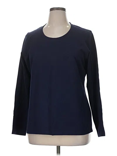 Pre-owned Hanes Long Sleeve T-shirt In Blue