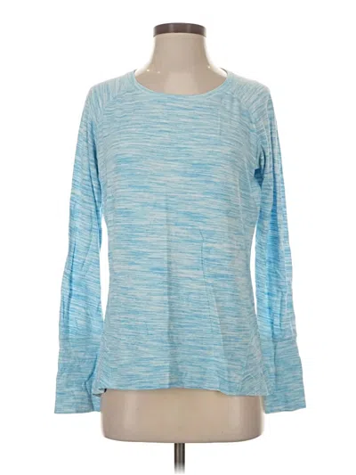 Pre-owned Hanes Long Sleeve T-shirt In Blue