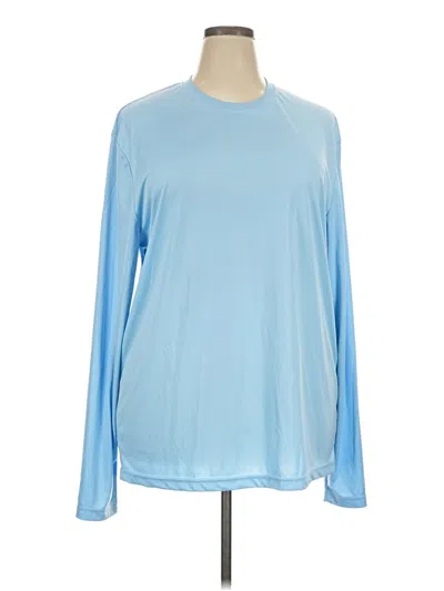 Pre-owned Hanes Long Sleeve T-shirt In Blue