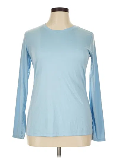 Pre-owned Hanes Long Sleeve T-shirt In Blue