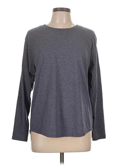 Pre-owned Hanes Long Sleeve T-shirt In Gray