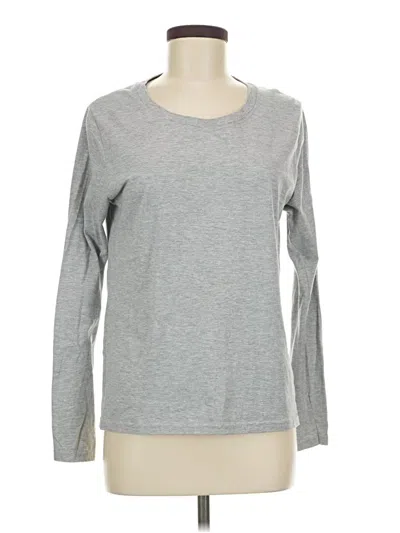Pre-owned Hanes Long Sleeve T-shirt In Gray