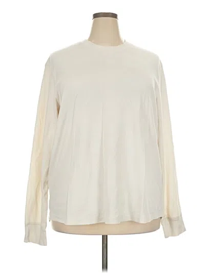 Pre-owned Hanes Long Sleeve T-shirt In Ivory