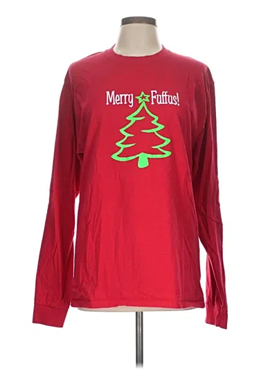 Pre-owned Hanes Long Sleeve T-shirt In Red